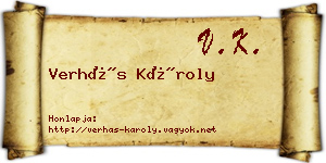 Verhás Károly névjegykártya